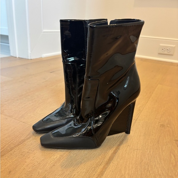 Balenciaga Black Patent Booties - Picture 1 of 6